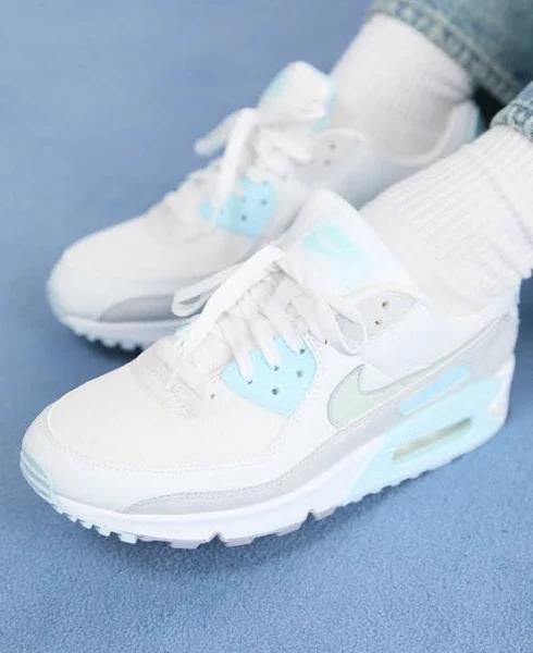 Nike Women's Air Max 90 White/Light Silver - Size 5