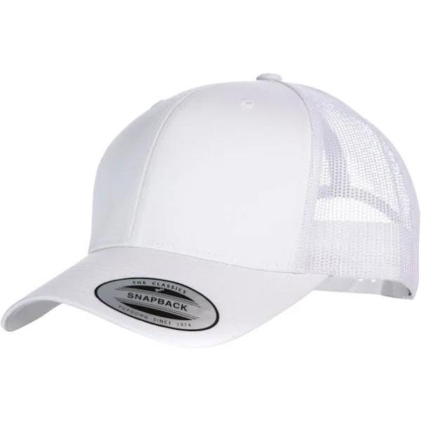 Yupoong Flexfit Retro Snapback Trucker Cap (Pack of 2) White/White One Size Cotton Polyester Trucker Cap