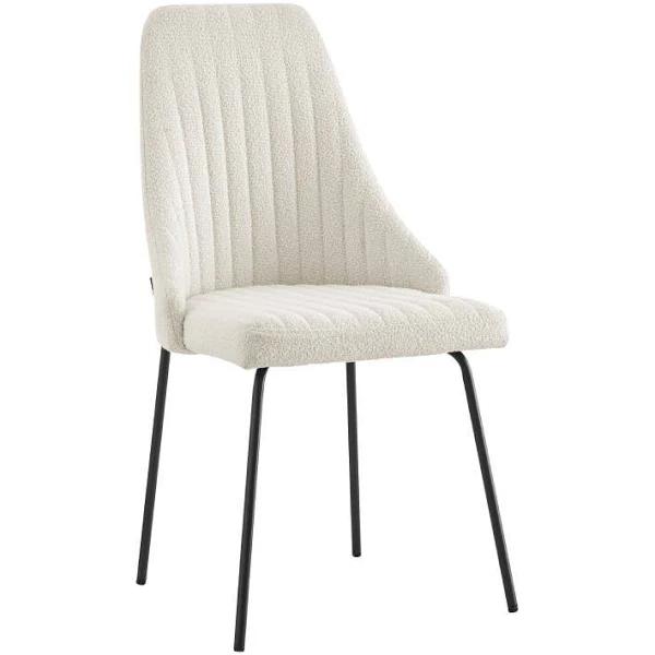 Shangri-La Set of 2 Lucca Boucle Dining Chairs (Boucle Beige)