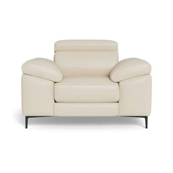 Cora Leather Battery Recliner Armchair Bisque by Freedom