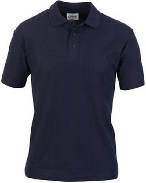 Casual Classic Mens Pique Polo Navy 3XL Cotton Recycled Polyester Mens Polo Shirt