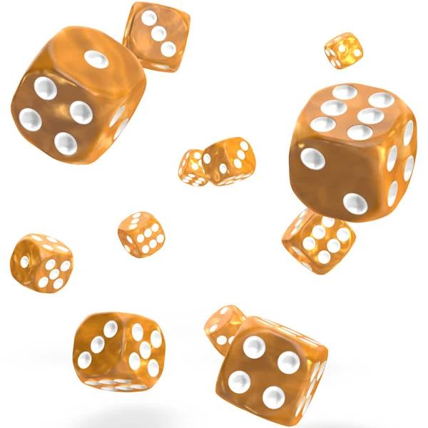 Oakie DOAKIE Dice D6 12 mm Marble - Orange (36)