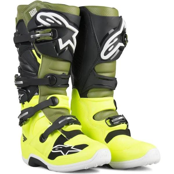 Alpinestars Tech 7 MX Boots Yellow Fluo-Green-Black