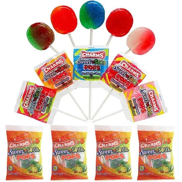 28 PC Charms Sweet Sour Pops Lollipop Sucker Stick Candy Lollypops Par