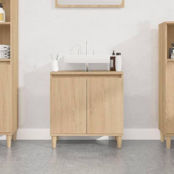 Sink Cabinet Sonoma Oak 58x33x60 cm Engineered Wood vidaXL