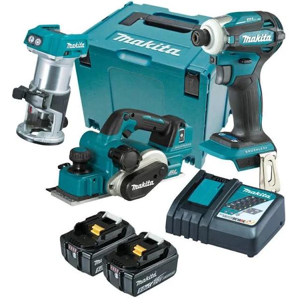 Makita 18V 5.0Ah Brushless 3 Piece Combo Kit - DLX3162TJ