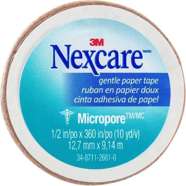 Nexcare Micropore Gentle Paper Tape Tan 12.5mm x 9.14m