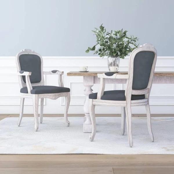 Dining Chairs 2 Pcs Dark Grey 62x59.5x100.5 cm Velvet