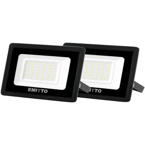 EMITTO 2x LED Flood Light 30W Outdoor Floodlights Lamp 220V-240V Cool White