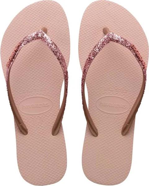 Havaianas Slim Glitter II Pink/Gold Rubber Flip-flops