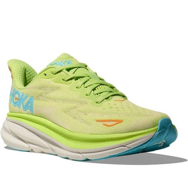 Womens Hoka Clifton 9 Lettuce / Solar Flare / US 6.5