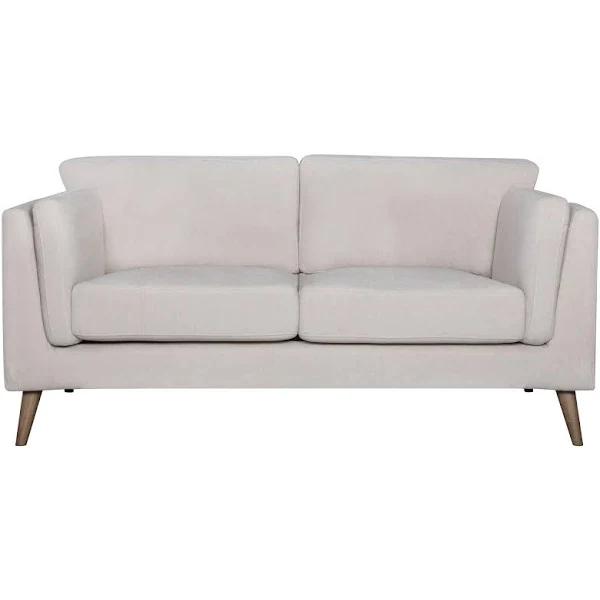 Nooa 2 Seater Sofa Fabric Uplholstered Lounge Couch - Stone