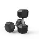 30kg Reeplex Rubber Hex Dumbbell Pair