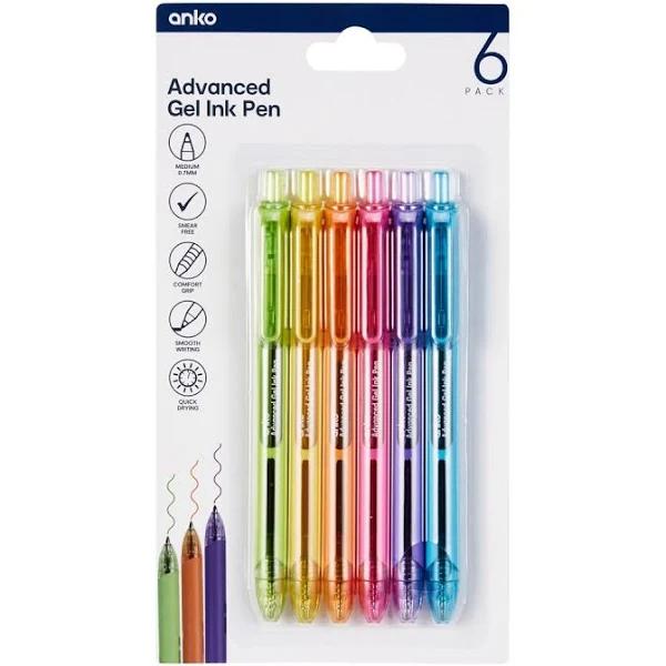 Kmart 6 Pack Advanced Gel Ink Pens