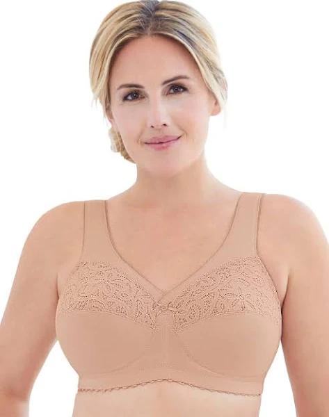 Glamorise Magiclift Cotton Support Wire-Free Bra - Cafe - 26F