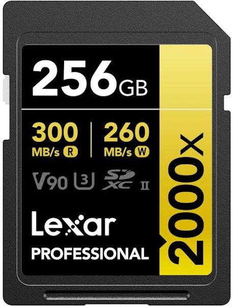 Lexar 256GB Professional SDXC Memory Card - 2000x UHS-II Class 10 - Single Pack