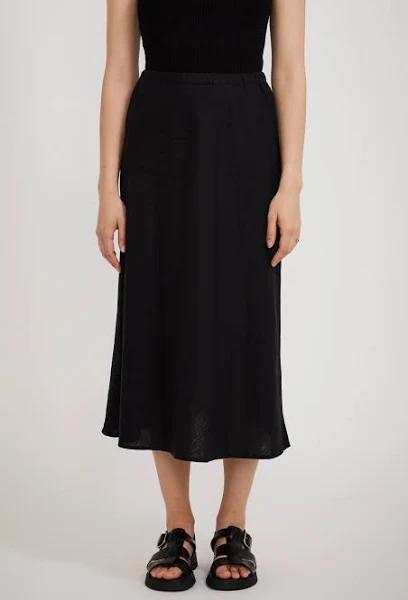 Assembly Label Stella Linen Bias Skirt Black | Coyote Boutique 10