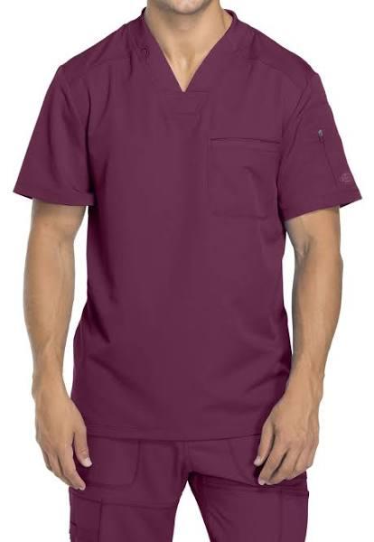 Dickies DYNAMIX Men's V-Neck Scrub Top - M - Wine