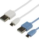 Keji Micro USB Cable 1m Twin Pack White and Purple