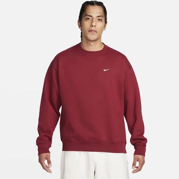 Sweatshirt Nike Solo Swoosh Men's Fleece Crew Team Red/ White S