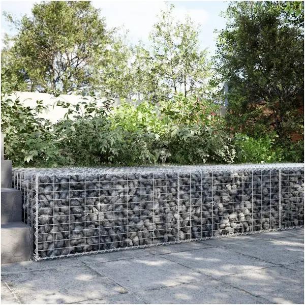 vidaXL Galvanised Iron Gabion Basket with Cover - 200 x 100 x 50cm