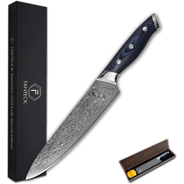 [8-Inch]Chef Knife FANTECK Professional Damascus Chef Knife High Carbon Ultra Sharp VG-10 Damascus Stainless Steel 67 Layers Kitchen Meat Cutting