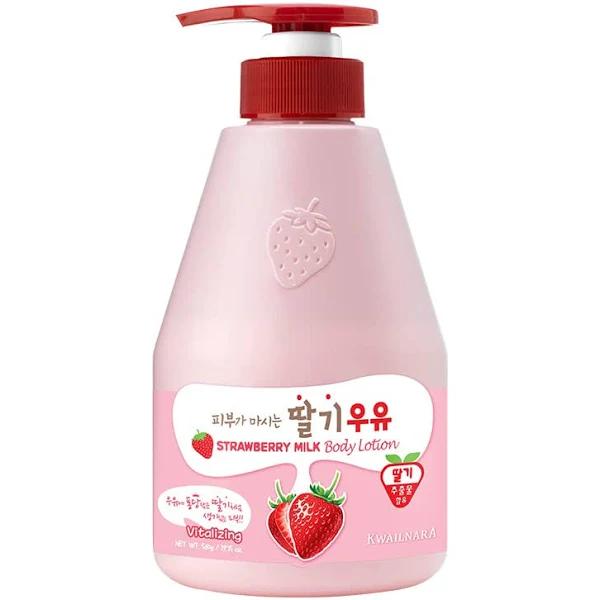 Kwailnara - Milk Body Lotion - 560g - Strawberry