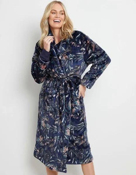 Rivers Womens Printed Tie Robe - Size S