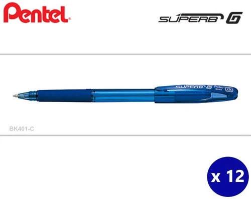 Pentel BK401-C Superb G Ballpoint Pen 0.7mm Blue - Box of 12