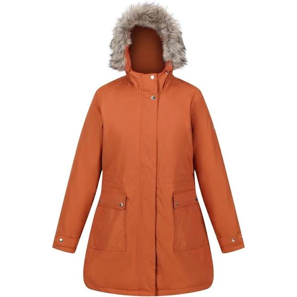 Regatta Womens/Ladies Sabinka Faux Fur Trim Parka Burnt Copper 12 UK Polyester Womens Parka