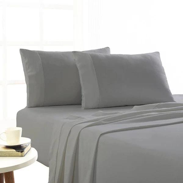 Park Avenue Egyptian Cotton Flannelette Sheet Set, Single / Ash