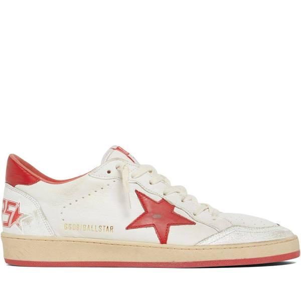 Golden Goose Ball Star Sneakers 44 White,Red Leather