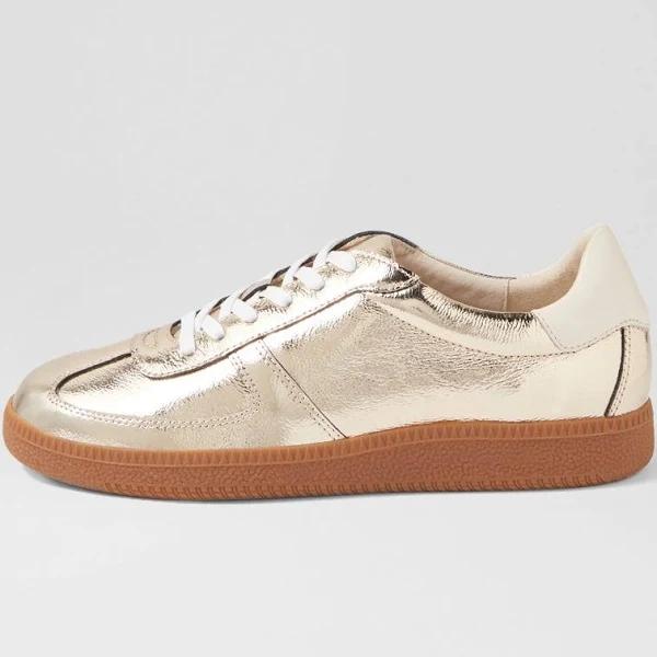 Mollini Dari Platinum Gum Shrunken Leather Sneakers Platinum Gum Sole Womens Sneakers Casuals Shoes