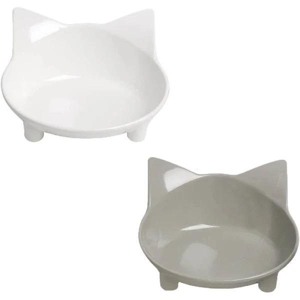 Cat Bowls Cat Food Bowl Non Slip Pet Bowl Shallow Cat Water Bowl Cat Feeding Wide Bowls To Stress Relief of Whisker Fatigue Dog Bowl Dish For Puppy