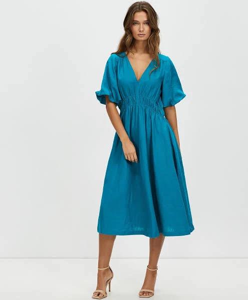 David Lawrence Trey Linen Dress in Blue 8