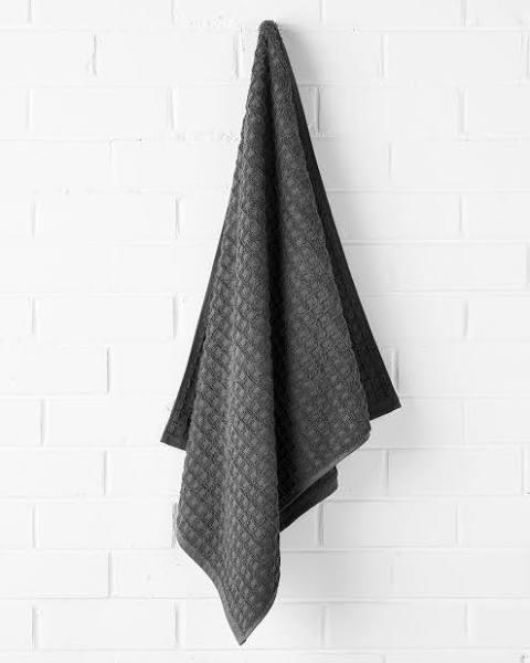 Aura Waffle Charcoal Hand Towel