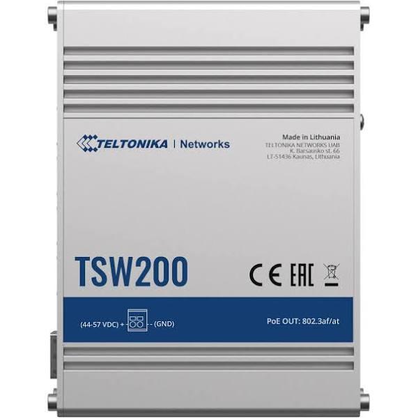 Teltonika TSW200 - Industrial Unmanaged PoE+ Switch - Does Not Include Power Supply NHT-PR320AUA