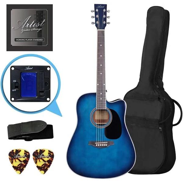 Artist LSPC Blue Beginner Acoustic Guitar Pack