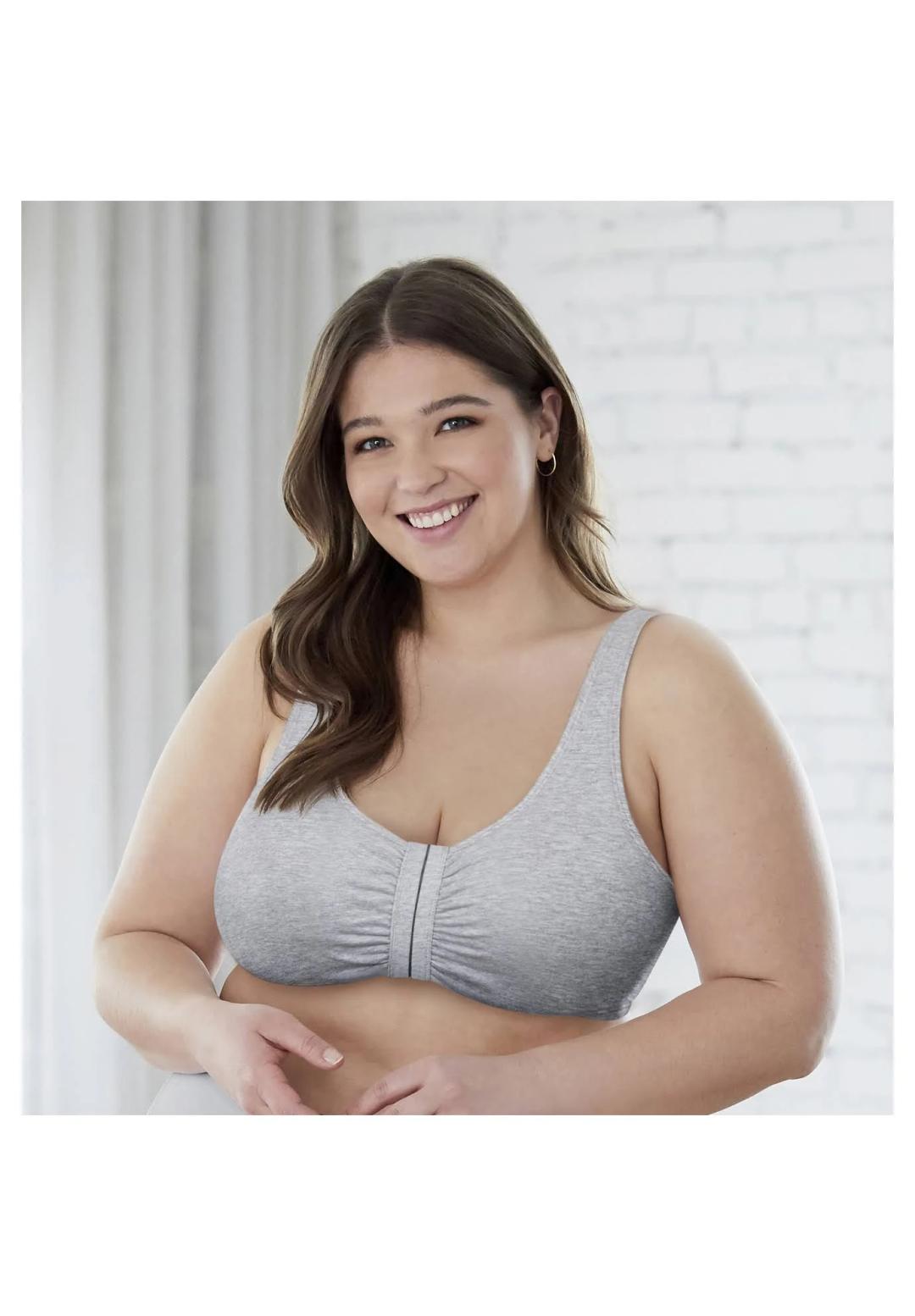Bestform Unlined Wire-free Cotton Stretch Sports Bra With Front Closure -  Black 12 5006014 Plus Size Bra - AfterPay Available, Price History &  Comparison