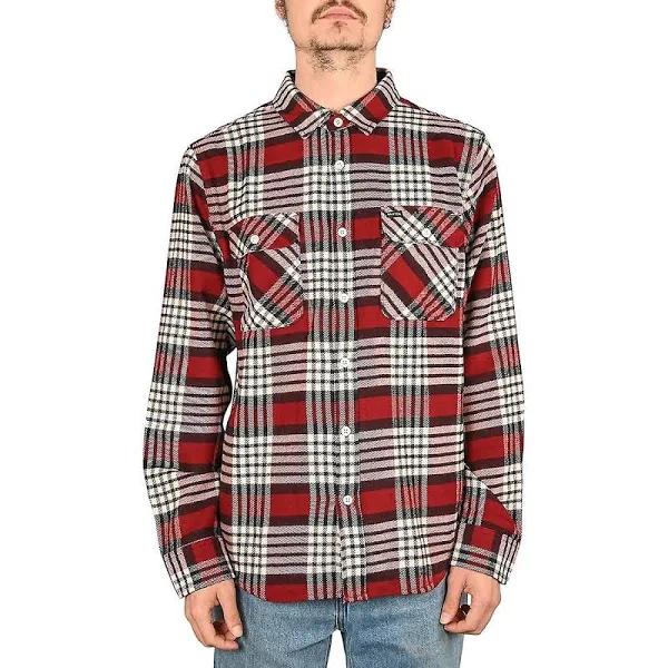 Brixton Bowery L/S Flannel Isalnd Berry/Whitecap/Black