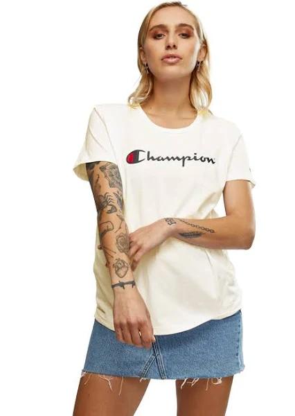 Champion | Womens Script Short Sleeve Tee (MARSCAPONE) XL