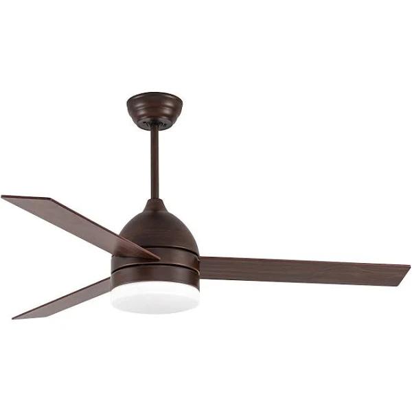 Viviendo 52 Inch 3 Blade Ceiling Fan with LED Light with 3 Speed Remote Control - Brown