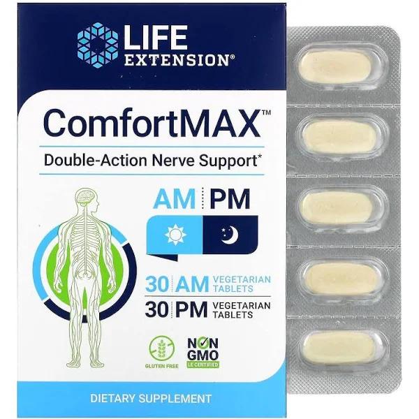 Life Extension Comfortmax 30 Am + 30 PM Vegetarian Tablets