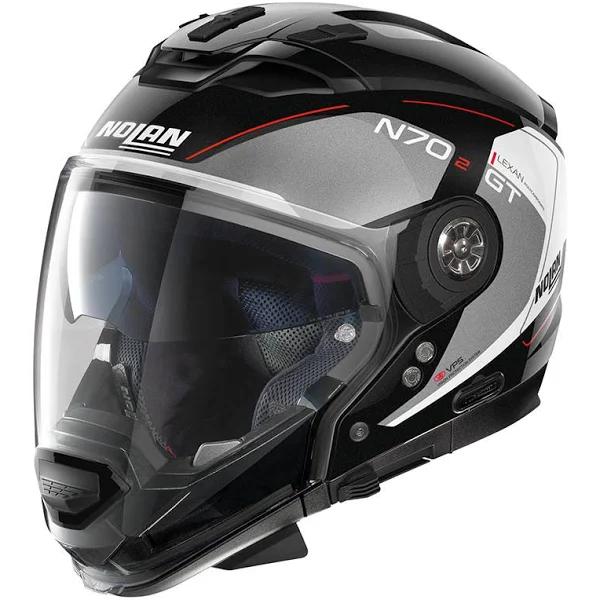 Nolan N70-2 GT Lakota N-COM Helmet, black-grey-red, Size XL