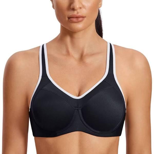 SYROKAN Women's Full Support High Impact Racerback Lightly Lined Underwire Sports Bra