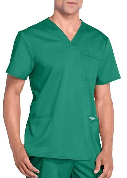 Cherokee Workwear Revolution Men's V-Neck Scrub Top - S - Hunter