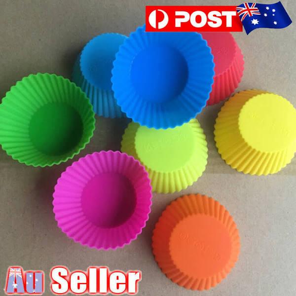 Silicone Muffin Cases 7cm Large Cupcake Moulds Baking Cups Reusable