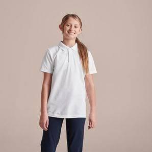 Target Youth Short Sleeve School Polos | White | Size 16