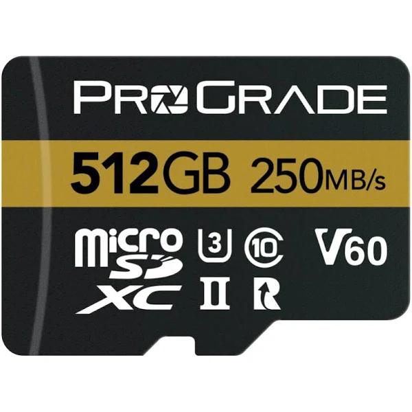 ProGrade Digital 512GB microSDXC UHS-II V60 Memory Card w/Adapter