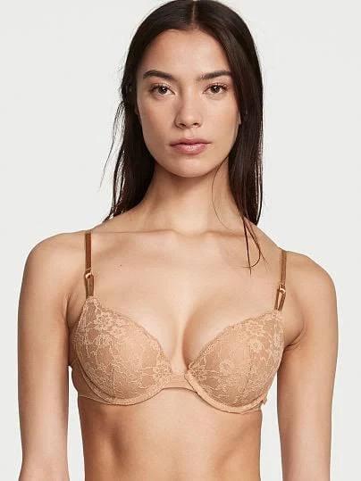 Sexy Tee Posey Lace Push-Up Bra , Beige, 40DD - Women's Bras - Victoria's Secret